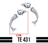 Dolphin Illusion Sterling Silver Post Earrings